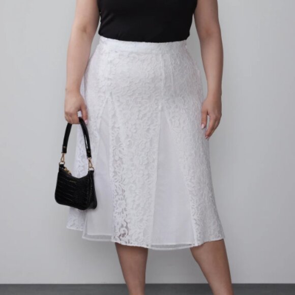 Plus Lace Tulle Midi Skirt - Picture 1 of 1